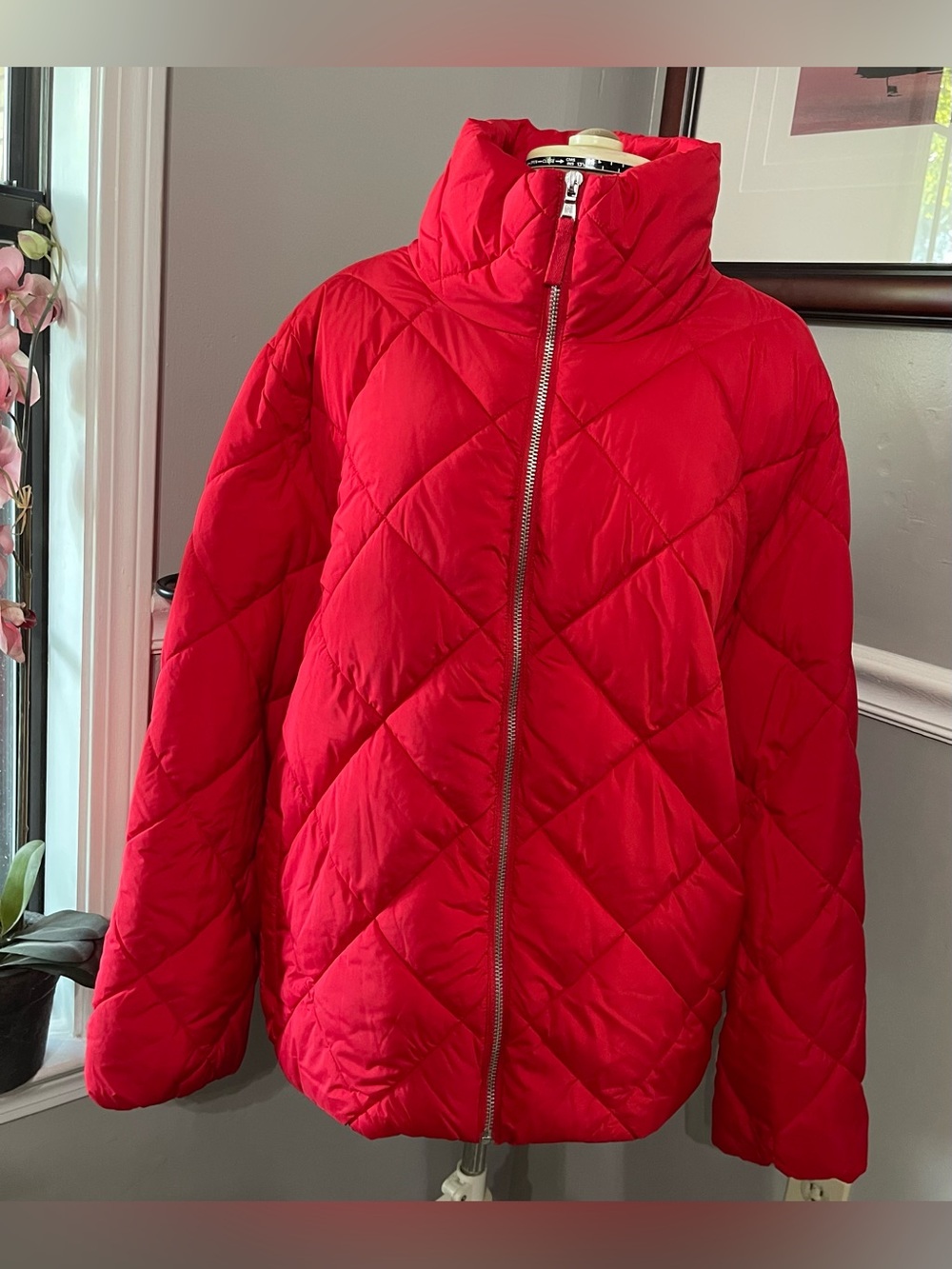 NWT LOFT sz XXL Red Quilted Puffer Jacket. This coat defines cozy!